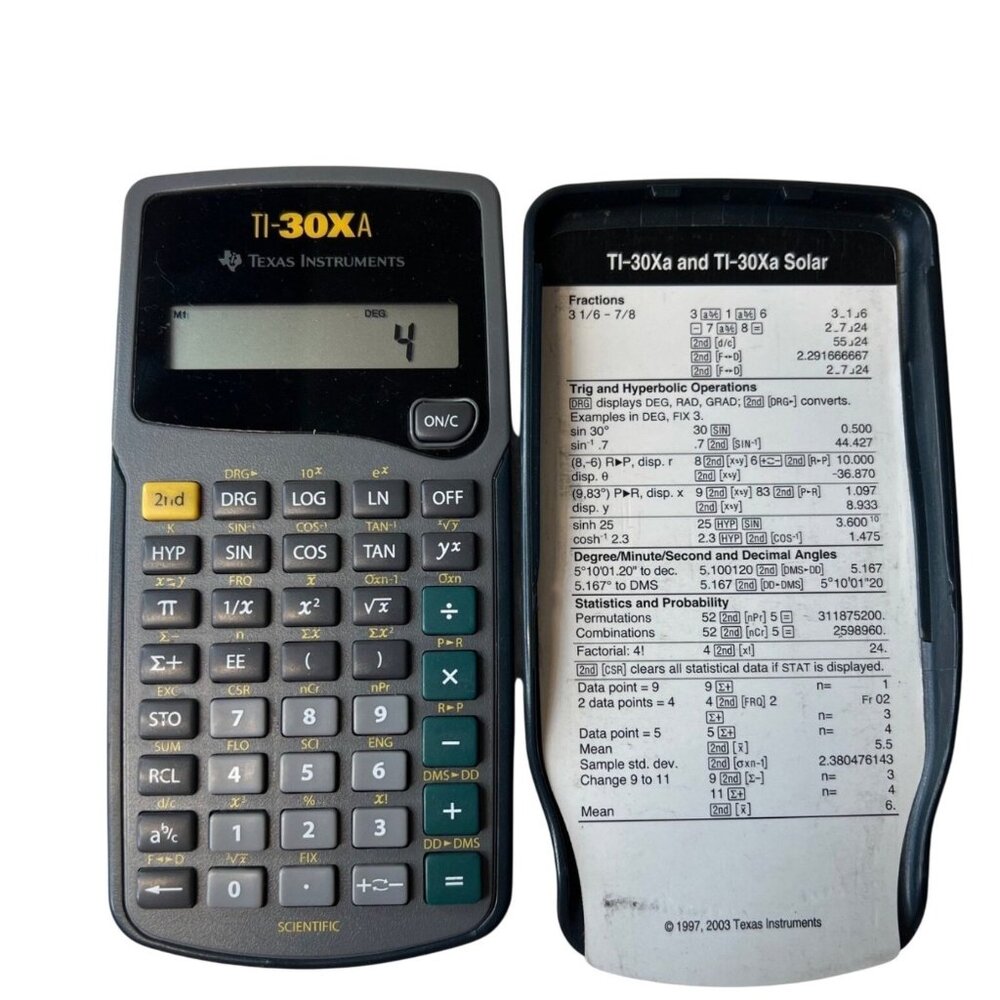 Texas Instruments‎ TI-30Xa Scientific Calculator with Slide Cover Tested Black